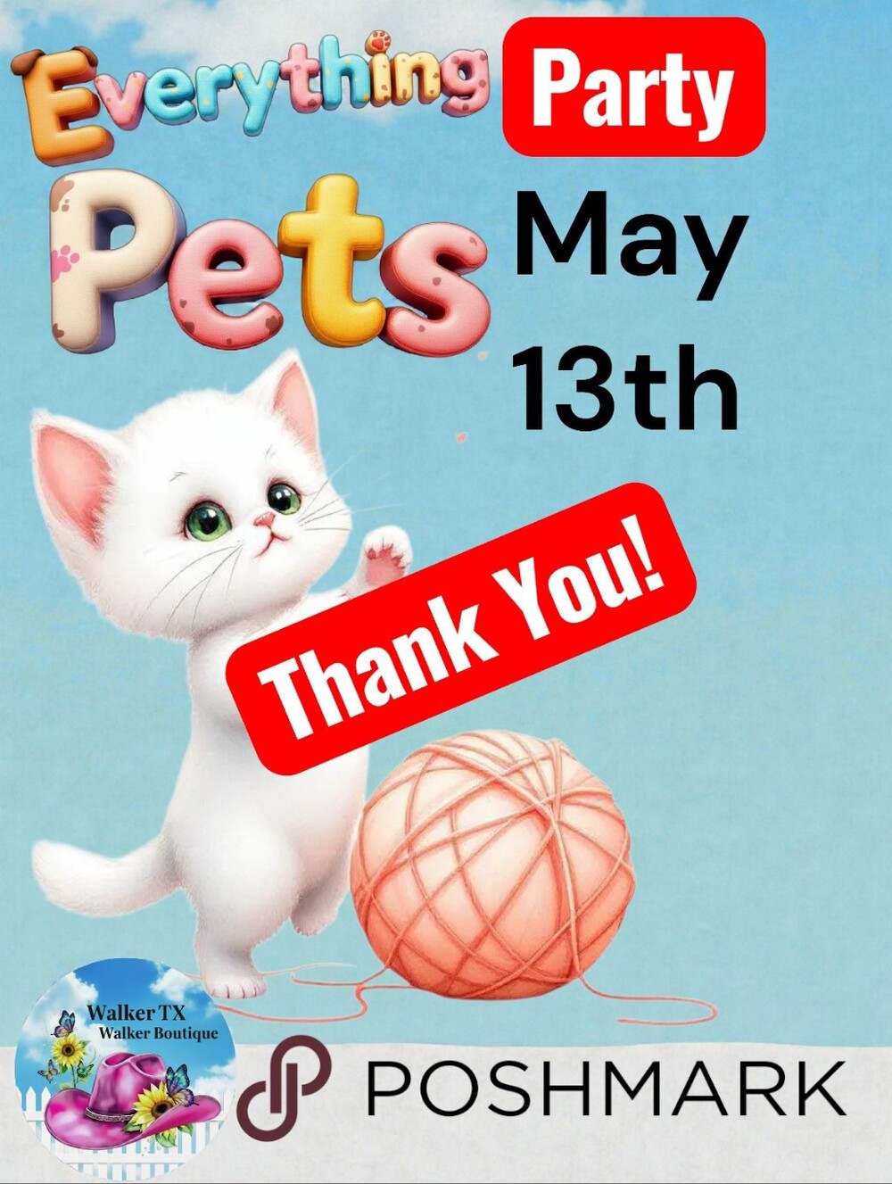 Thank You! 5/13 6pm Pets- Posh Party- 6pm Central- ♥️ This Flyer!